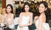 Hoa hậu Đỗ Thị Hà diện váy cúp ngực khoe vai trần nuột nà
