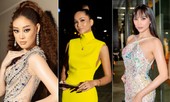 H'Hen Niê diện váy vàng rực, Khánh Vân-Võ Hoàng Yến sexy hết cỡ với váy đính đá