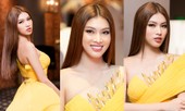 Á hậu Ngọc Thảo diện váy vàng rực khoe chân dài 1m11 cùng trình catwalk 'đỉnh cao'