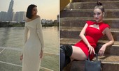 Kiều Loan mặc váy cut-out đỏ rực nóng bỏng, Tiểu Vy khoe dáng quyến rũ trên du thuyền