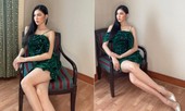 Ngày thứ 2 cách ly ở Thái, Ngọc Thảo diện váy sequin lấp lánh khoe chân dài 1m11 'cực phẩm'