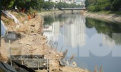 Công trường xây dựng cống thu gom nước thải 'khủng' bao quanh sông Tô Lịch