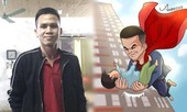 Em bé 3 tuổi trèo qua cửa sổ
