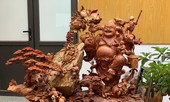 Tượng gỗ phong thủy tại cơ sở sản xuất Tượng gỗ Trung Kiên vừa mang giá trị trong đời sống và kinh doanh
