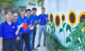 Bức tường hoa hướng dương dài 100m của các bạn trẻ Cần Thơ