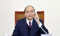 Thủ tướng Nguyễn Xuân Phúc tại cuộc điện đàm. (Ảnh: Mofa)
