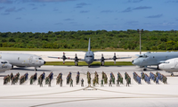 Không quân 4 quốc gia Bộ Tứ tham gia đợt tập trận chung trên đảo Guam hồi tháng 1. (Ảnh: US Navy)