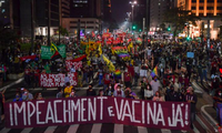 Biểu tình ở TP Sao Paulo đòi luận tội tổng thống Brazil. (Ảnh: CNN)