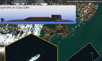 Hình ảnh vệ tinh cho thấy tàu ngầm Trung Quốc nổi lên ở khu vực eo biển Đài Loan