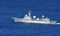 Con tàu do thám của Trung Quốc được phát hiện ở khu vực gần bờ biển Úc. (Ảnh: BQP Úc)