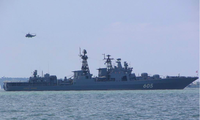 Tàu săn ngầm Đô đốc Levchenko của Nga. (Ảnh: Tass)