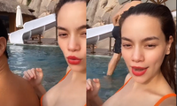 Mẹ bầu Hồ Ngọc Hà chia sẻ khoảnh khắc bikini gợi cảm bên người tình Kim Lý