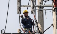 Công nhân Công ty Điện lực TP HCM sửa chữa lưới điện. Ảnh: Thành Nguyễn/VnExpress
