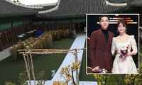 Lễ đường đám cưới Song Hye Kyo được quây kín, trang trí suốt đêm