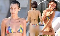 Bella Hadid diện bikini rực rỡ tắm nắng ở Miami