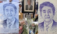 Thực tập sinh Hà Tĩnh dành trọn tâm huyết khắc họa chân dung cố Thủ tướng Nhật Bản