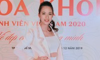 Tuyết Trang là một trong những giám khảo vòng sơ loại Hoa khôi Sinh viên Việt Nam 2020. Ảnh: BTC