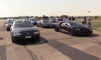 Siêu xe Bugatti Chiron đua cùng Audi S4 'độ' công suất 1.300 mã lực