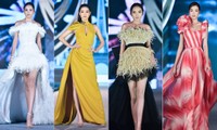 Hoa hậu Đỗ Mỹ Linh, Tiểu Vy, Kỳ Duyên &apos;đọ&apos; catwalk điêu luyện trên sàn runway dài 40m