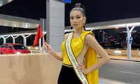 Mặc màu vàng &apos;phong thuỷ&apos; ra sân bay sang Thái Lan, Á hậu Ngọc Thảo gây &apos;bão like&apos; trên trang chủ Miss Grand