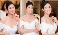 Hoa hậu Ngọc Hân diện váy trễ vai gợi cảm, rạng rỡ đón sinh nhật tuổi 32 bên bố mẹ