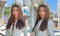 Thùy Tiên diện váy xẻ ngực nóng bỏng trong lần đầu xuất hiện với tư cách Miss Grand 2021