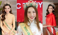 Ngắm loạt áo dài độc đáo rất hợp để mặc Tết của Hoa hậu Nguyễn Thúc Thuỳ Tiên 