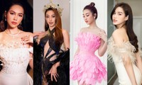 Đỗ Thị Hà, Đỗ Mỹ Linh và dàn hậu đẹp kiêu sa như &apos;nữ thần&apos; khi cùng diện váy lông vũ