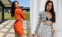 Lương Thuỳ Linh diện mốt khoe nội y nóng bỏng, Kim Duyên khoe dáng sexy với váy cam ở Ba Lan