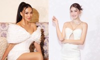 Á hậu Siêu quốc gia Kim Duyên khoe vai trần sexy, Á hậu Ngọc Thảo mặc váy xẻ chân ngực nóng bỏng 