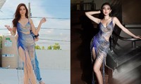 &apos;Đụng&apos; váy tua rua với Hoa hậu Quốc tế 2019, Thùy Tiên được khen nổi bật nhờ sắc vóc nóng bỏng