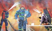 Họa sĩ trẻ Đà Lạt vẽ tranh tường tri ân 3 chiến sĩ hy sinh khi chữa cháy
