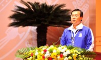Anh Lê Quốc Phong đã tuyên bố Đại hội đại biểu toàn quốc Đoàn TNCS Hồ Chí Minh lần thứ XI, nhiệm kỳ 2017-2022 chính thức bắt đầu. Ảnh: Trường Phong