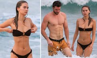 Liam Hemsworth khoe cơ bụng 6 múi, bạn gái mặc bikini dáng như tạc tượng
