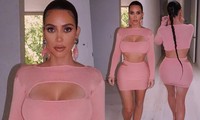 Kim Kardashian khoe ba vòng &apos;nảy lửa&apos; với trang phục cắt xẻ gợi cảm