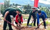 Thanh niên Kon Tum trồng cây xạnh tại huyện Sa Thầy