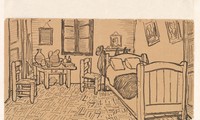 Phác họa tranh The Bedroom (phòng ngủ), kèm trong thư gửi cho Theo 16/10/1888