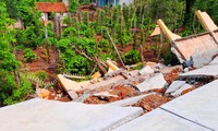 Hiện trạng sập công trình tại trường THPT Quang Trung