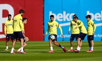 Các cầu thủ Barcelona trở lại tập luyện hồi đầu tuần.