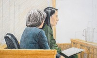 Hình ảnh bà Mạnh Vãn Châu tại tòa án Canada được vẽ lại ảnh: Toronto Star 