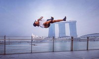 Trọng Hiếu nhào lộn tại Marina Bay (Singapore) 