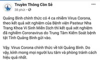 Một fanpage bịa đặt Quảng Bình có 4 người nhiễm nCoV khiến dư luận hoang mang