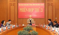 Tổng Bí thư Nguyễn Phú Trọng, Trưởng Ban Chỉ đạo Trung ương về phòng, chống tham nhũng, tiêu cực phát biểu tại phiên họp. Ảnh: TTXVN 