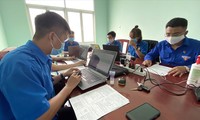 Các tình nguyện viên tại TPHCM hỗ trợ công tác nhập dữ liệu chống dịch Covid-19 Ảnh: Văn Minh 