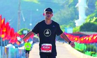 Anh Trần Hoài Nam trên đường chạy Lý Sơn 2020 ảnh: HMT