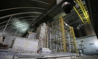 Tầng hầm chứa hàng tấn nhiên liệu hạt nhân tại nhà máy hạt nhân Chernobyl.