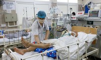 Điều trị cho bệnh nhân ngộ độc pate Minh Chay tại Trung tâm Chống độc, Bệnh viện Bạch Mai, Hà Nội. Ảnh: BV cung cấp
