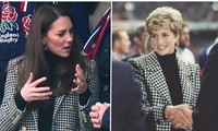 Đâu chỉ Hoàng tử George giống Công nương Diana, Công nương Kate cũng cố ý mặc như mẹ chồng