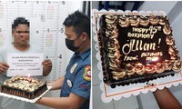 Bắt tên tội phạm bị truy nã vào đúng sinh nhật hắn, cảnh sát Philippines mua bánh kem tặng