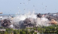 Văn phòng liên lạc liên Triều tại thành phố biên giới Kaesong bị Triều Tiên cho nổ tung vào ngày 16/6. Ảnh: Yonhap